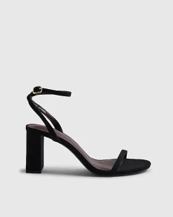 Black Wide Fit Open Toe Heeled Sandals