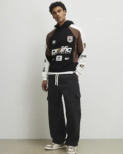 Black Wide Leg Cargo Joggers