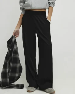 Black Wide Leg Joggers
