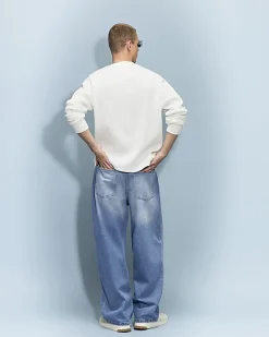 Blue Baggy Fit Washed Jeans