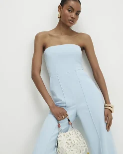 Blue Bandeau Jumpsuit