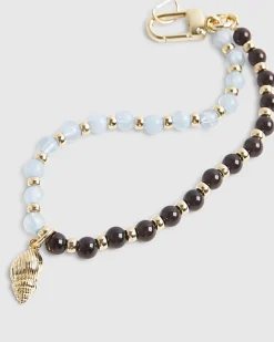 Blue Beaded Charm Phone Chain