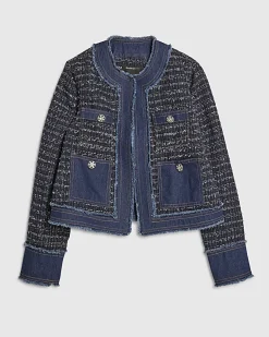 Blue Boucle Denim Jacket