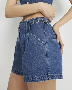 Blue Button Front Denim Top