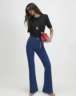 Blue Chain Charm Bootcut Jeans