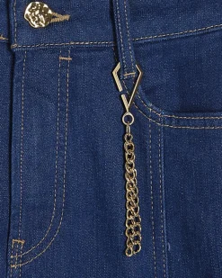 Blue Chain Charm Bootcut Jeans
