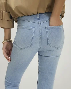 Blue Contrast Stitch Skinny Jeans