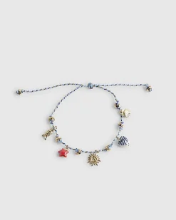 Blue Cord Charm Bracelet