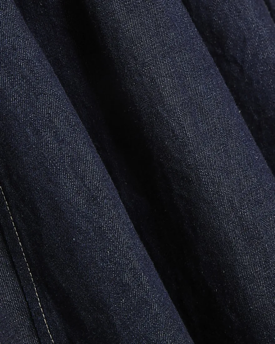Blue Corset Detail Denim Mini Dress