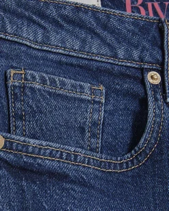 Blue Cropped Kick Flare Jeans