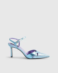 Blue Cut Out Detail Court Heels
