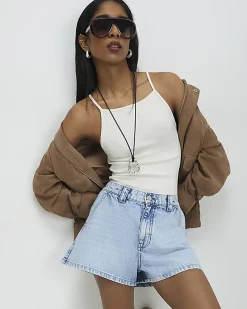 Blue Denim Casual Shorts