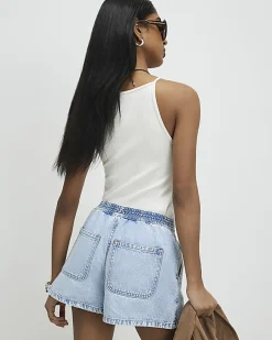 Blue Denim Casual Shorts