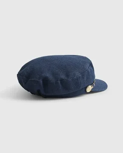 Blue Denim Chain Baker Boy Hat