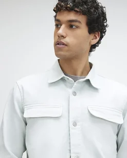Blue Denim Long Sleeve Overshirt