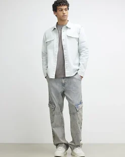 Blue Denim Long Sleeve Overshirt