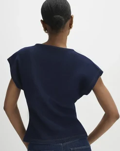 Blue Denim Look Waisted T-Shirt