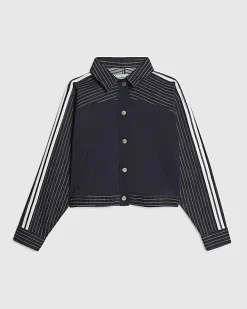 Blue Denim Striped Hybrid Denim Jacket