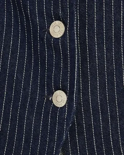 Blue Denim Striped Waistcoat