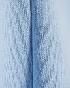 Blue Fitted Knit Sleeveless Top