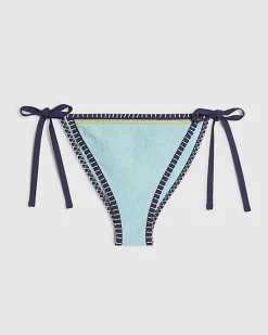 Blue Glitter Whipstitch Bikini Bottoms