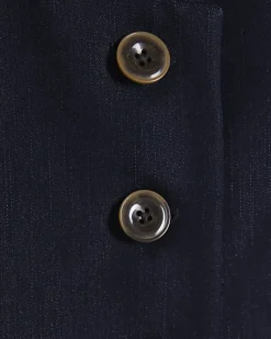 Blue High Neck Denim Waistcoat
