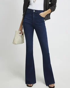 Blue High Waisted Sculpt Flare Jeans