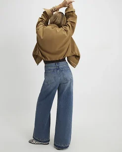 Blue High Waisted Wide Leg Jeans
