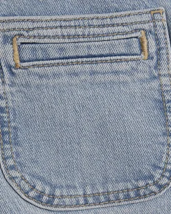 Blue High Waisted Wide Leg Cropped Jeans