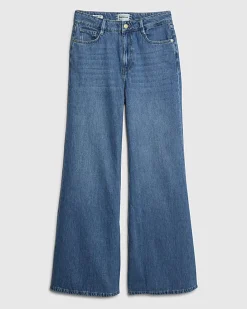 Blue High Waisted Wide Leg Jeans