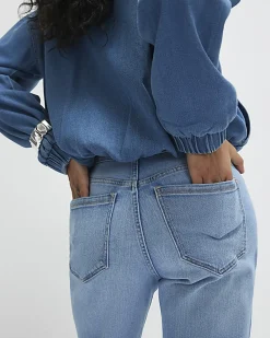 Blue Insert Bootcut Jeans