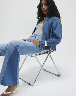 Blue Insert Bootcut Jeans