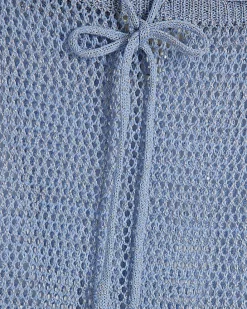 Blue Knit Midi Beach Skirt