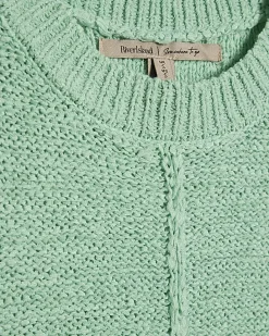 Blue Knitted Sleeveless Tank Top