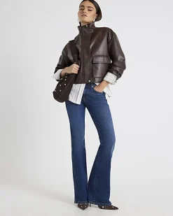 Blue Mid Rise Bootcut Jeans