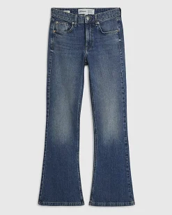 Blue Mid Rise Bootcut Jeans