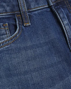 Blue Mid Rise Flared Jeans