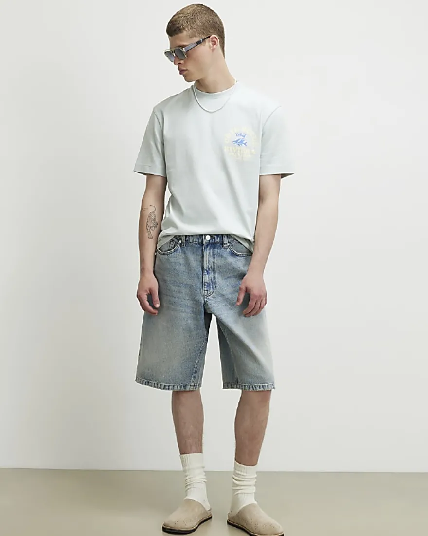 Blue Oversized Fit Cote Bleue Crest T-Shirt