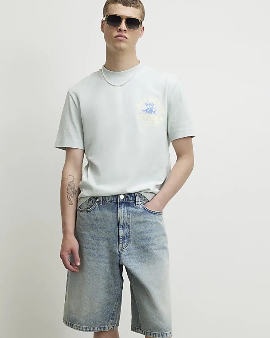 Blue Oversized Fit Cote Bleue Crest T-Shirt