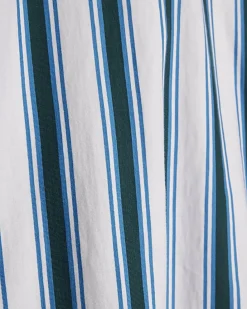 Blue Oversized Fit Vertical Stripe T-Shirt