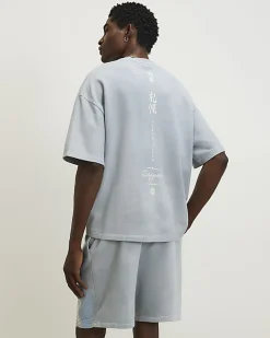 Blue Oversized Fit Yokosuka Washed T-shirt