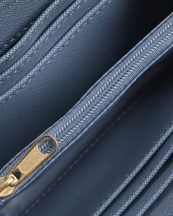 Blue Paisley Print Embroidered Purse