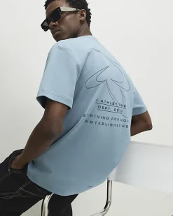 Blue Regular Fit Athletisme T-shirt