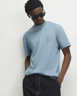 Blue Regular Fit Athletisme T-shirt