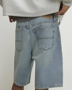 Blue Regular Fit Denim Shorts