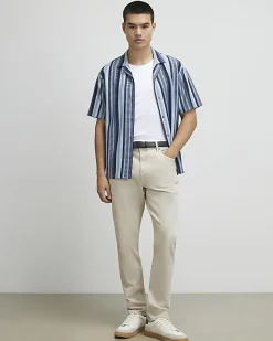 Blue Regular Fit Geometric Print Shirt