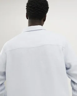 Blue Regular Fit Linen Blend Shirt