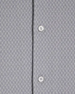 Blue Regular Fit Triangle Jacquard Shirt