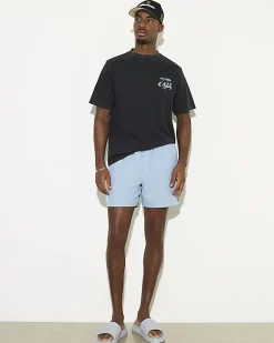 Blue Regular Length Colour Block Swim Shorts