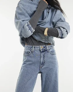 Blue Relaxed Straight Jeans